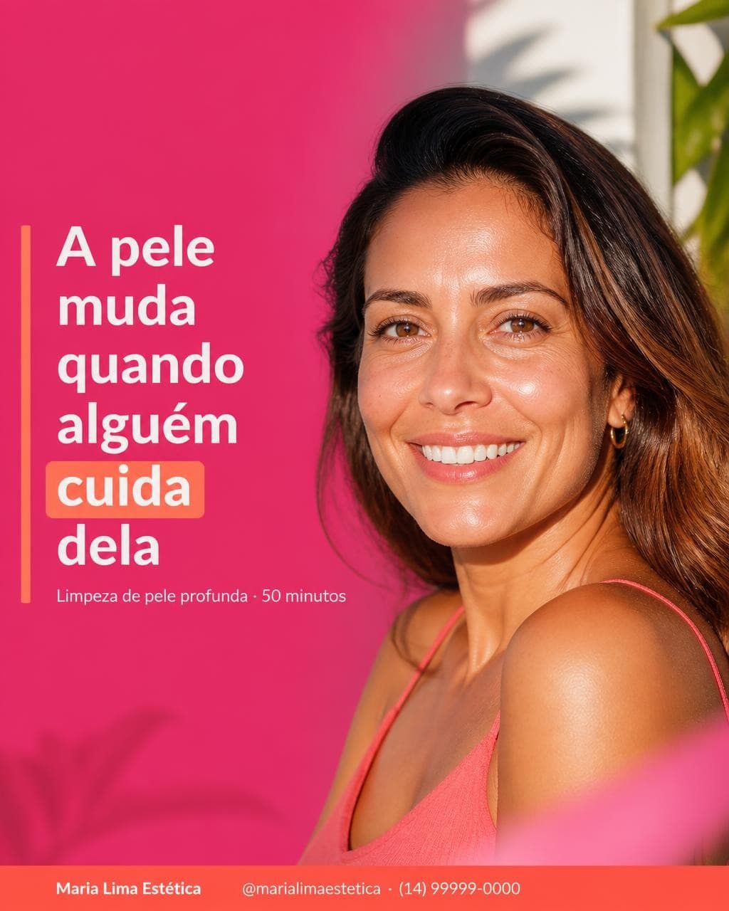 Post de estúdio de estética feito no app